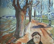 Edvard Munch The Murderer on the Lane painting